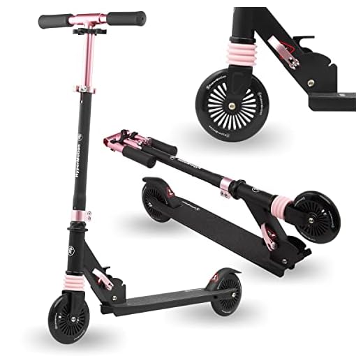 HyperMotion Trottinette Enfant 4 Ans Léger Trotinette Pliable Wally jusqu'à 8 Ans avec Hauteur du Guidon Réglable, Roues en Caoutchouc, Plateforme Antidérapante, Charge Jusqu'à 40 kg
