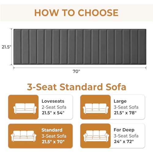 Image of Heavy Duty Couch Cushion Support Board for Sagging Sofa, 21.5''x70''Sofa, Thick Reinforced Wood Boards Add Strong Seat Supports, Under Couch Insert with Anti-Slip Dots,Grey