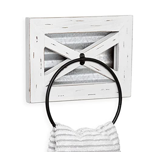 Crutello CT-TR8X6-G-WHT Rustic Hand Towel Ring For Bathroom cover