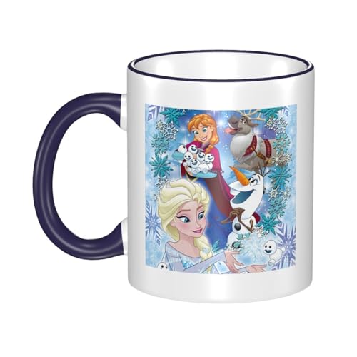 アナと雪の女王 マグカップ 保温・保冷 電子レンジ対応 コーヒーカップ 陶器 セラミック 耐高温 軽量 個性人気 誕生日プレゼント大容量 Navy Blue