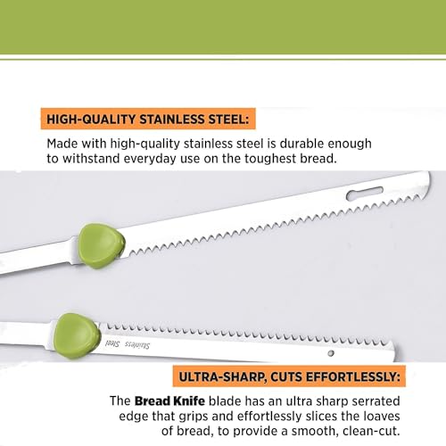 Foto von Brrnoo Elektrisches Brotmesser, Elektromesser für Fleisch Küche, Küchenmesser Elektrisch Fleischmesser Tiefkühlkost, zum Schneiden Von Fleisch Brot Käse Gemüse und Obst