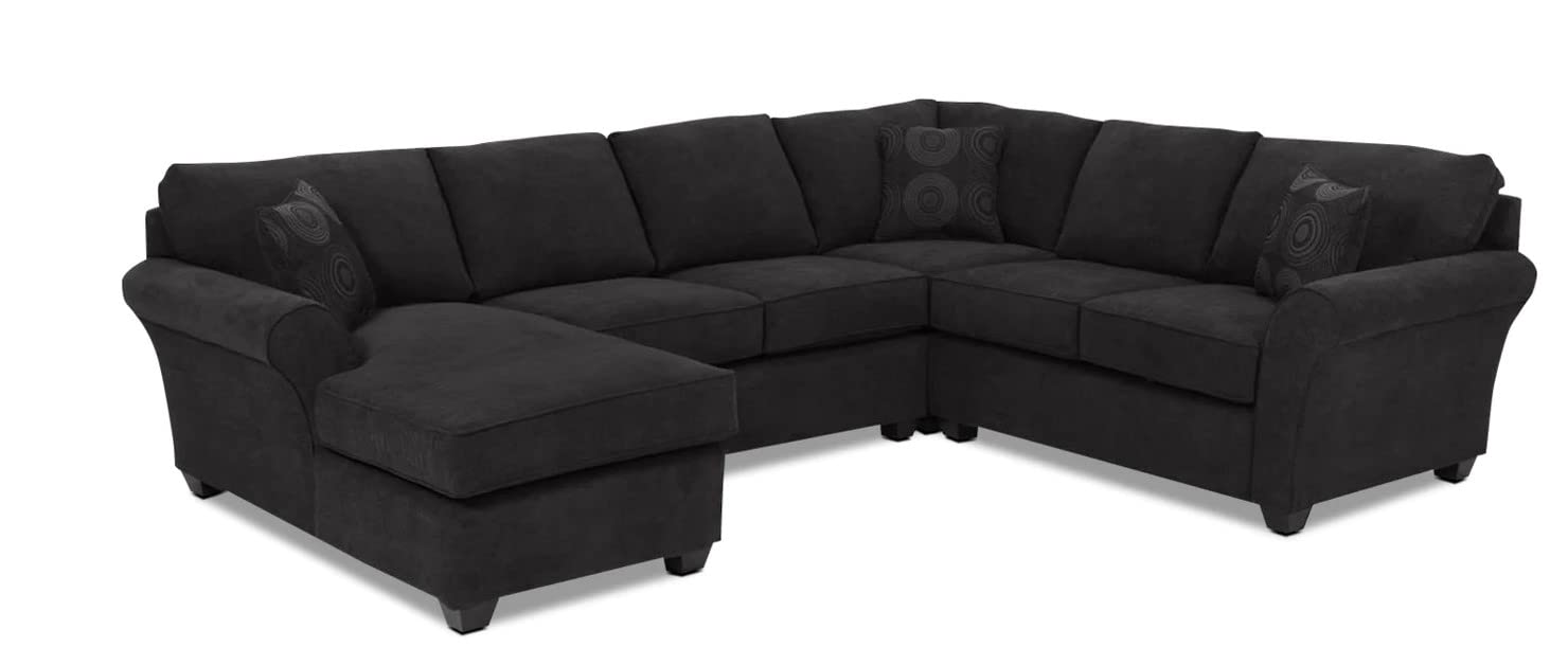 Alyssa 5 Seater L Shaped Sectional Living Room Sofa Set (Left Side,Black)-image-22