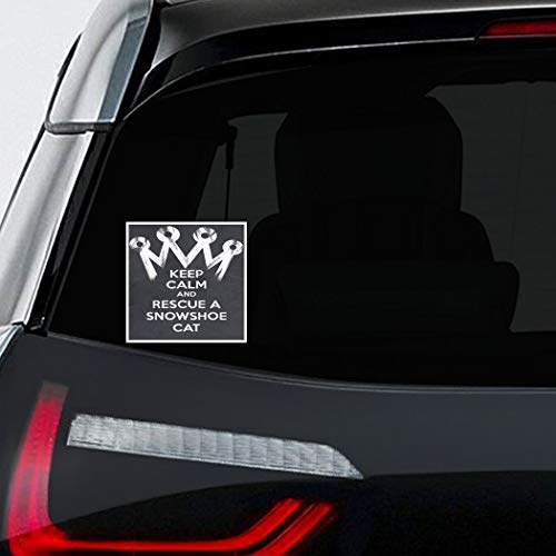 Makoroni Keep Calm and Rescue A Snowshoe CAT, CAR Magnet-Magnetic Bumper Sticker 4.5x4.5 or 7x7 inc., DesO66
