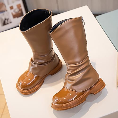 IWIHMIV Toddler Riding Boots Girl Winter Boots Snow Boots for Girls Winter Boots Toddler Girl Boots Warm Non Slip Snow Boot 5