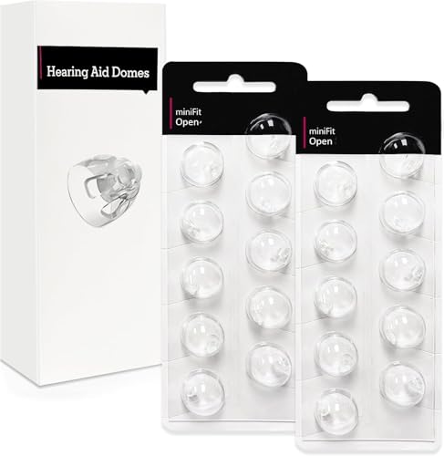Open Domes 5mm Double Vent Hearing Aid for Oticon Replacements, Oticon Minifit Double Vent Bass Domes, 2 Pack of 10 Each (Total 20Pcs)