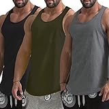 We1Fit Men Tank Tops 3 Pack Athletic Quick Dry Gym Sleeveless Muscle Shirts