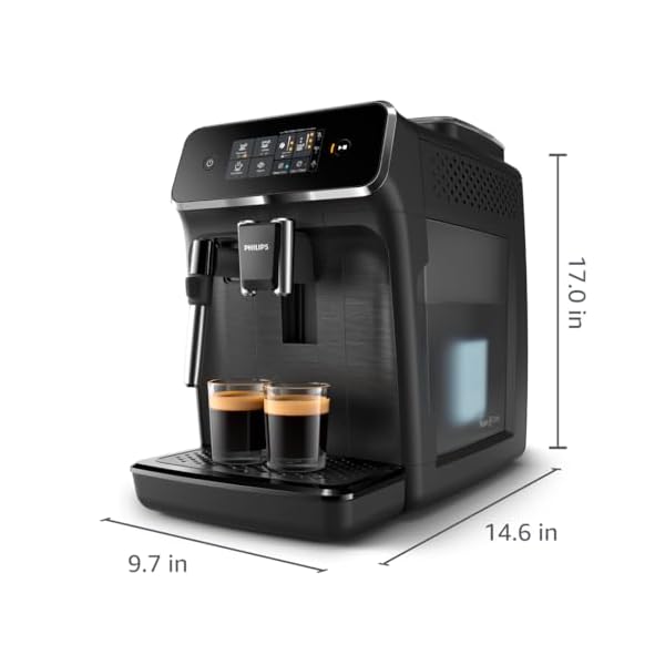   PHILIPS-2200-Series-Fully-Automatic-Espresso-Machine-Classic-Milk-Frother-2-Coffee-Varieties-Intuitive-Touch-Display-100-Ceramic-Grinder-AquaClean-Filter-Aroma-Seal-Black-EP222014