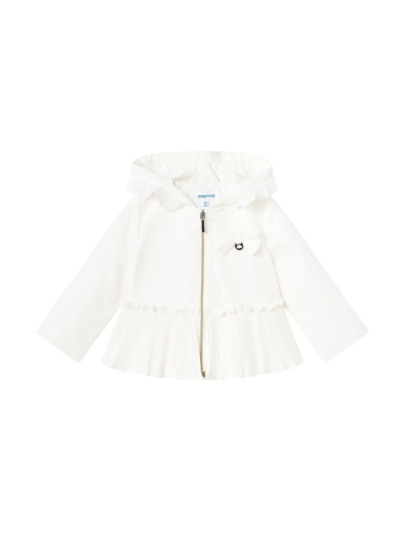 Mayoral Giacca Vento Plissettato per Bimba Bianco 12 Mesi (80cm)