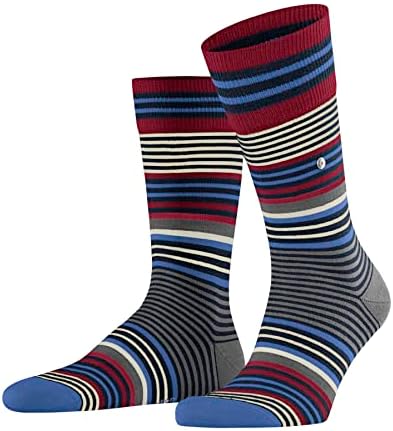 Burlington Men's Socks Stripe M So wool patterned 1 pair, Grey Dark Grey 3070, 40-46, Grey Dark Grey 3070