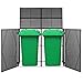 vidaXL Polirattanowa osłona na 2 kosze na śmieci, 153x78x120cm, czarna