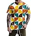 Camisetas de Manga Corta con Cuello Redondo y Estampado de Cuadrados de Colores para Hombre Calcetines Calefactados Hombre