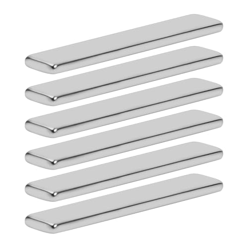 6 Stück Neodym Magnete Extra Stark - Rechteckige Flachmagnete für Handwerk Haushalt und Büro (60x10x3mm)