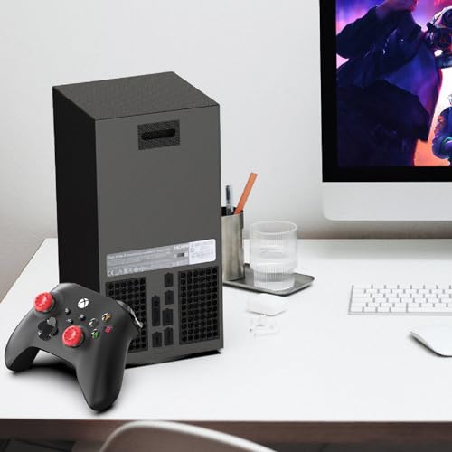 Image of Dust Cover Kit for Xbox Series X- 8 Silicone Dust Plugs and 2 PVC Meshs Set Dust Filter Cover Case Series X Accessories with 6 Thump Grip Caps for Xbox Series X