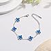 TICVRSS Clover Bracelet for Women Adjustable Sliver Chain Bracelet Lucky Fashion Simple Bracelets Jewelry Gifts Trendy for Women (blue)