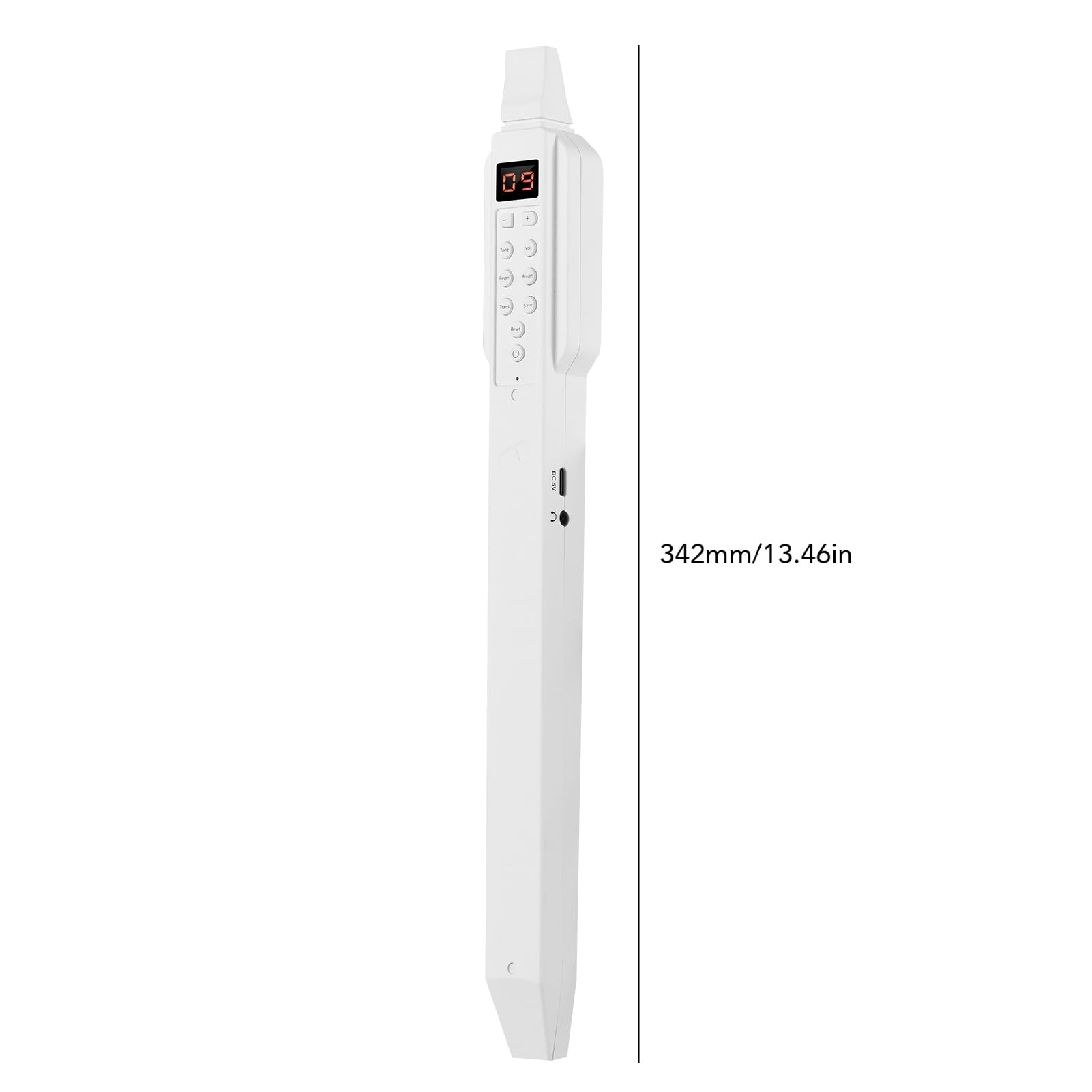 Instrument à Vent électronique, BT Digital Wind Instrument DC02 Mini Instrument de Vent électronique Numérique avec Buse Amovible et Batterie Rechargeable, 10 Tons (WHITE)