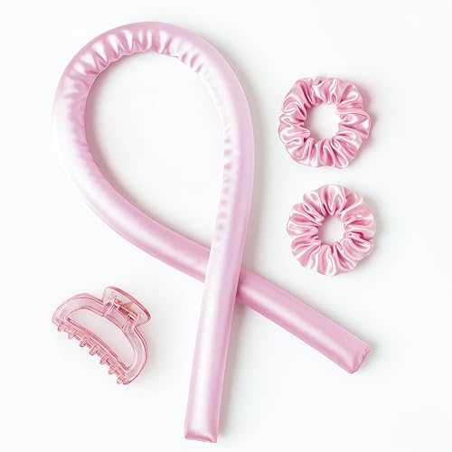 Bigodino Heatless Satinato per Capelli, Boccoli Perfetti Senza Calore, Onde Naturali Anticrespo, Curler Morbido per Styling Notturno, Lavabile e Ultra Confortevole con Clip