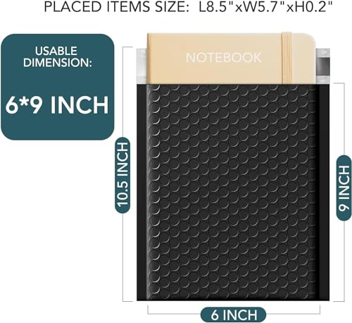 Metronic Bubble Mailers 6x10 Inch 600 Pack Black Waterproof Bubble Mailer Usable Size 6x9'' Padded Envelopes Self Seal, Cushioning Mailer for Packaging, Shipping, Mailing, Small Business Supplies