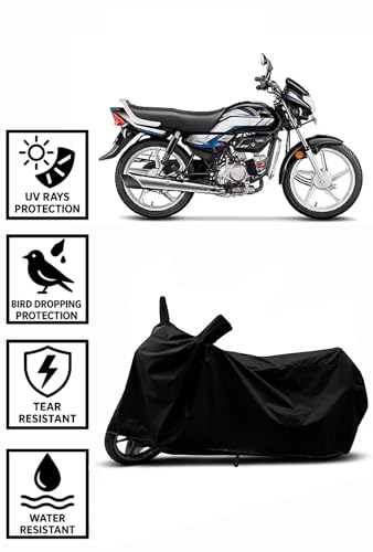 Image of Heavy Duty Waterproof Scooty & Bike Cover for Hero Hf Deluxe - UV Resistant, Dustproof & Rain Protection, All-Weather Outdoor Cover for Bikes & Scooty with Buckle Straps