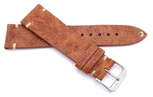 Bracelet montre 22mm Rios1931 Sagittarius en cuir marron fait main - 3
