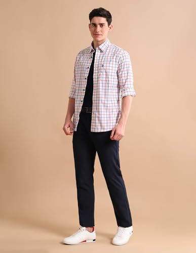 Image of U.S. POLO ASSN. Checked Regular Fit Cotton Shirts for Men - 100% Cotton, Full Sleeve Mens Casual Shirts