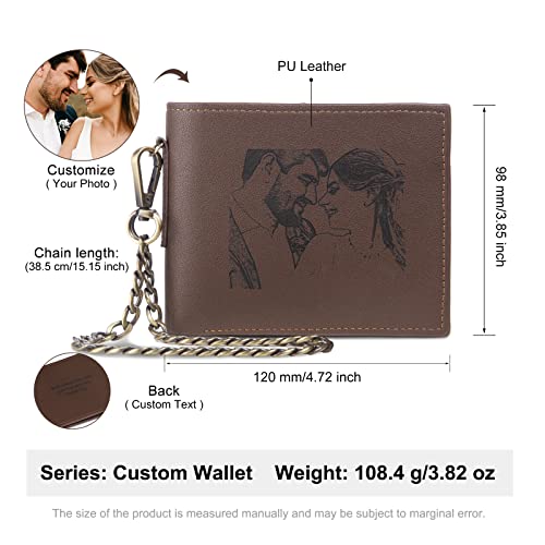 Dad Wallets Father's Day Gifts Personalized Photo Wallet for Men Initial Monogram Name Wallet Custom Picture Leather Slim Bifold Wallet Father Day for Grandpa Husband2
