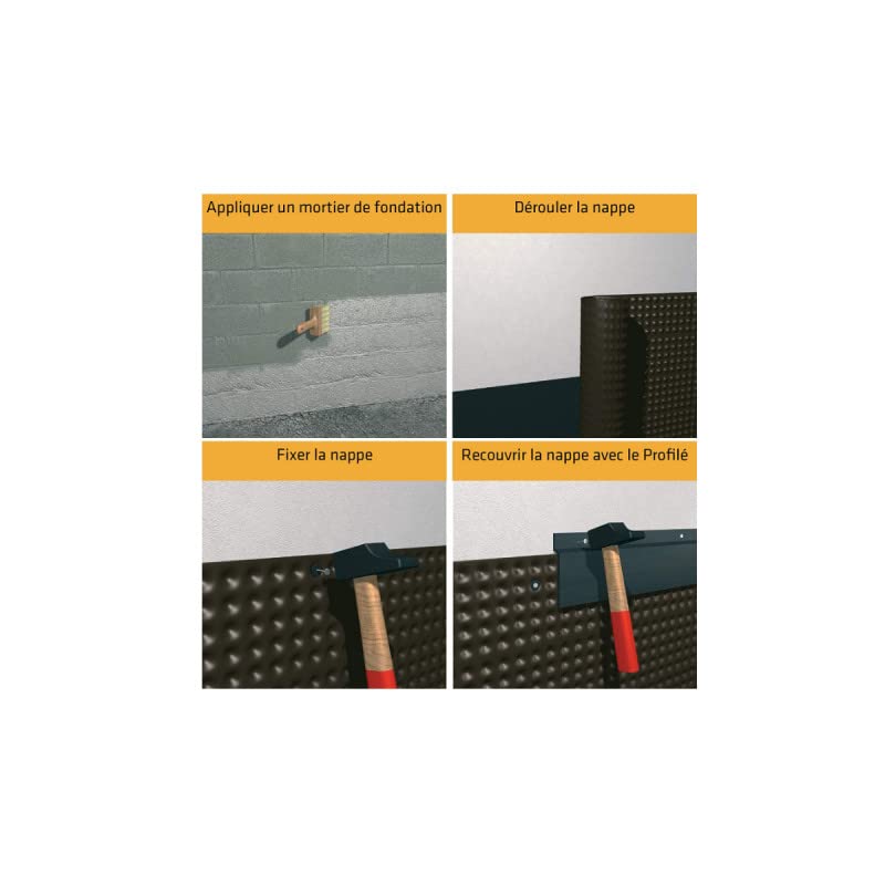Sika - Hoja protectora para paredes enterradas - Sika Protection Fundation Marrón - Protege los cimientos de golpes y humedad durante el relleno, rollo de 30 m x 2 m