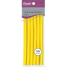 Annie 01200 Soft Twist Rollers, Yellow, 6 Count
