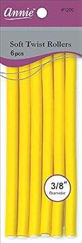 Annie 01200 Soft Twist Rollers, Yellow, 6 Count
