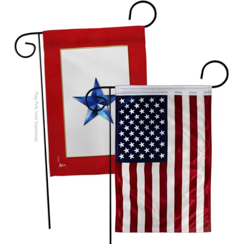 Veterans American Flags For Outside House Blue Star Wall Hanging Decor Home Independence Day Cemetery Decoration For Grave Memorial Yard Sign 4th Of July Poster Door Canvas USA Poster Gifts