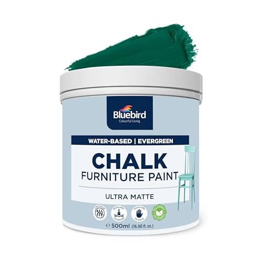 BLUEBIRD Chalk Furniture Paint - 500 ML / 16.9 fl oz for Furniture, Home Décor, Cabinets, and More (Ever Green)