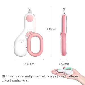 LED Pet Nail Clippers for Cats, Dog Nail Trimmers, Upgrade Cat Nail Clipper with Light, Cats Nail Clippers, Trim Your Pets Nails Pain-Free Grooming Tool for Small Animals