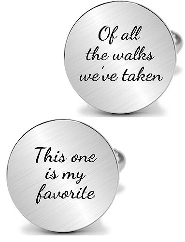 Kooer This One Is My Favorite Cufflinks Wedding Men's Cufflinks Engraved Jewelry Gift For Groom Father (Circle Cufflinks) #TOP19