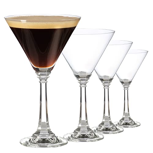 Martini Glasses Set Of 4 - 11 Oz Tall Martini Glasses, Elegant European Margarita Glasses, Premium Hand Blown Cocktail Glasses, Stemmed Martini Glasses, Crystal Glasses For Martini, Dishwasher Safe #TOP6