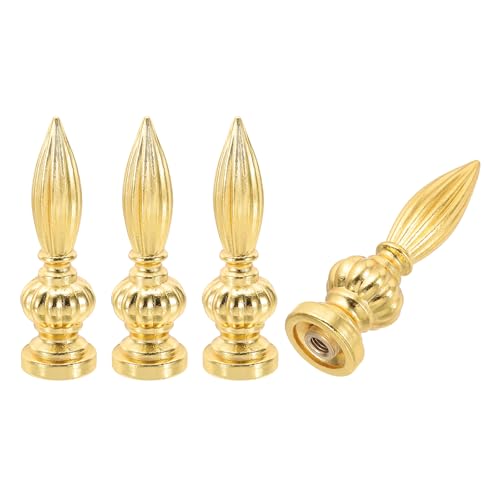 Image of PATIKIL 25x80mm Lamp Shade Finial, 4 Pcs Lamp Finials Caps Knob M10x1mm Threaded Alloy Solid Lamp Finial Decoration for Lamp Shade Table Floor Lamps, Gold Tone