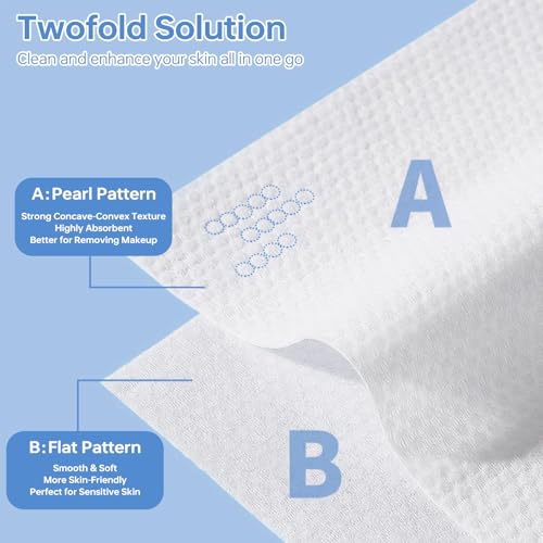 Image of Disposable Face Towels 200 Count, Ultra Soft & Thick Facial Towels for Sensitive Skin, Biodegradable & Lint-Free Makeup Remover Dry Wipes, Multi-Purpose Cleansing Towelettes for Face Wipes