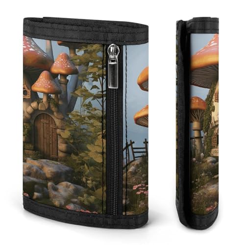 Mushroom Garden Trifold Wallet for Men - Money Clip Slim Wallets with Multiple Card Slots Minimalist Small Front Pocket Wallet for Everyday Carry3