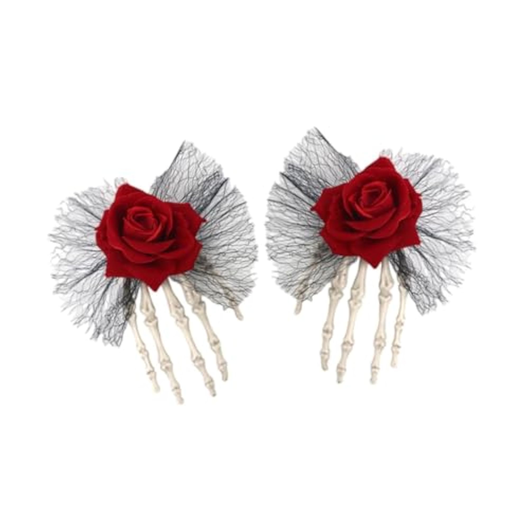 2 Pieces Red Hair Jaw Clips for Party and Cosplay