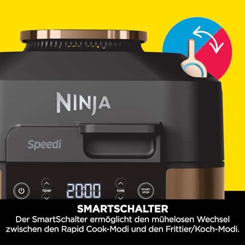 Image of Ninja Speedi 10-in-1 Fast Pressure Cooker, Air Fryer, Air Fryer and Multicooker, 5.7L, Meals for 4 in 15 Minutes, Steam, Grill, Bake, Roast, Stew and More, Black and Copper ON400EUCP