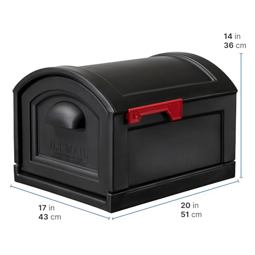 Step2 Town-to-Town XL Post-Mount Mailbox, Weather Resistant, Large Outdoor Mailboxes, Made of Durable Plastic, Easy to Install, USPS T4 Sized Mailbox, Flag Included, Onyx Black - image 7