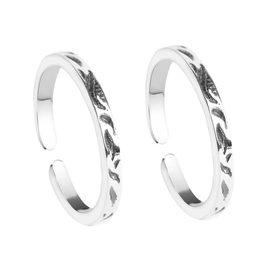 925 Sterling Silver Toe Rings Pair | Size Adjustable | Gift for Women and Girls