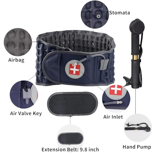 Image of Decompression Back Belt - Lumbar Support Belt for Men & Women Lower Back Pain Relief, Back Traction Device Fits Waist Size 29-49 Inches (Blue)