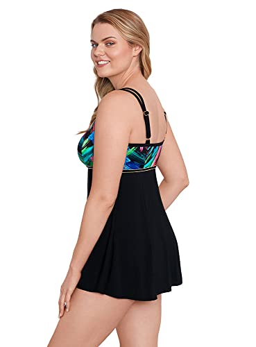 Long Torso Empire Princess Seam Swim Dress with Hardware by Longitude3