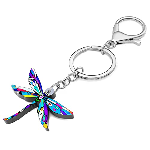 WEVENI Cute Dragonfly Gifts for Women Girls Acrylic Dragonfly Keychain Insect Keyring Pendant Charms Purse Wallet Accessories (Dragonfly A)3