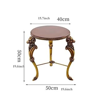 Mobile Side Table Small Round End Table, Circular Solid Wood Sofa Side Table with Brass Legs,Telephone Table, Nightstand, 15.7''H x 19.6''D Coffee Table for Living Room Bedroom Entryway Rus Mobile Side Table Small Round End Table Circular Solid Wood Sofa Side Table with Brass LegsTelephone Table Nightstand 157H x 196D Coffee Table for Living Room Bedroom Entryway Rus