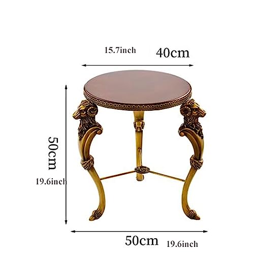Mobile-Side-Table-Small-Round-End-Table-Circular-Solid-Wood-Sofa-Side-Table-with-Brass-LegsTelephone-Table-Nightstand-157H-x-196D-Coffee-Table-for-Living-Room-Bedroom-Entryway-Rus Mobile Side Table Small Round End Table Circular Solid Wood Sofa Side Table with Brass LegsTelephone Table Nightstand 157H x 196D Coffee Table for Living Room Bedroom Entryway Rus