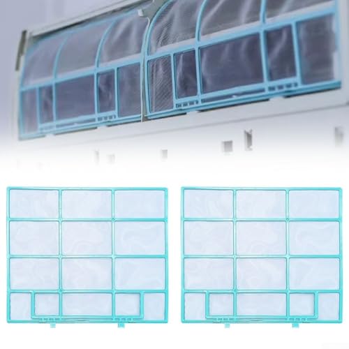 Red de filtro de aire acondicionado para sistema dividido Hualing, unidad interior, pantalla de malla antipolvo, accesorio de filtro de salida de aire colgante de plástico (paquete de 2) (34,5 x 27,5