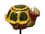 Handbemalt und glasiert TB Schildkröte Gartenkugel Gartenstecker Blumenstecker Keramik