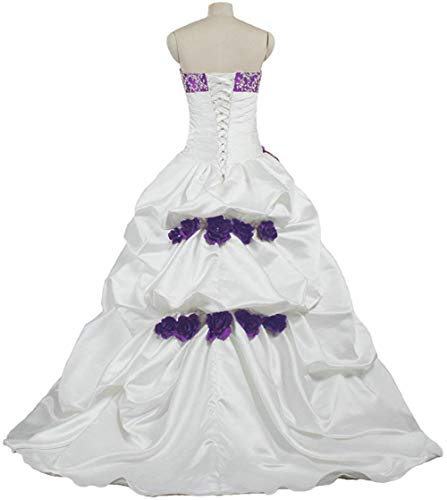 Women's Sweetheart Beaded Taffeta Embroidery Wedding Dresses Bridal Gown2