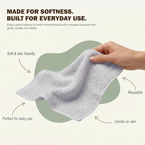 Image of Utopia Towels 24 Pack Cotton Washcloths Set, 100% Ring Spun Cotton, Premium Quality Flannel Face Cloths, Highly Absorbent and Soft Feel Fingertip Towels, Silver