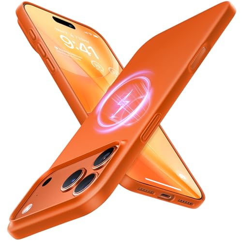 Image of TORRAS Magnetic Slim Fit for iPhone 17 Pro Case Thin, Glossy Orange